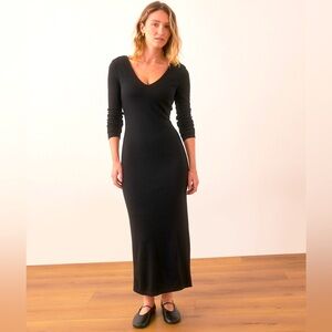 Marine Layer Lexi Rib V-Neck Maxi Dress SMALL